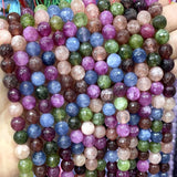 Colorful Tourmaline Jade Round Beads for Jewelry Making 6/8/10mm