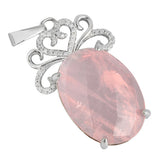 Crystal Stone Pendant With Heart Rhinestone Charms