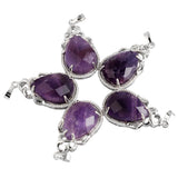 Crystal Stone Pendant With Heart Rhinestone Charms