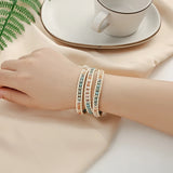 Crystal Wrap Bracelet Geometric Alloy Beads Boho Bracelet
