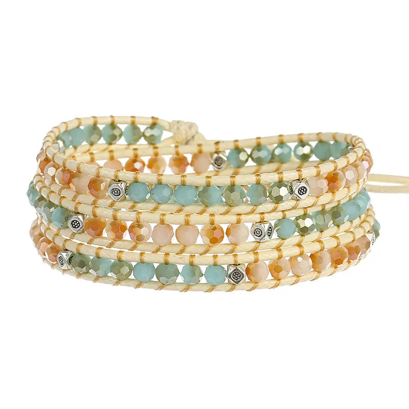 Crystal Wrap Bracelet Geometric Alloy Beads Boho Bracelet