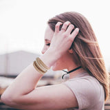 Crystal Wrap Bracelet for Women Claret Red Champagne 5 Strand Leather Boho