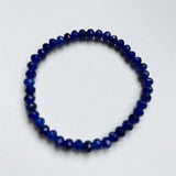 Faceted Deep Gemstone Sapphire Jade Bracelet Natural Stone Bead Student Jewelry
