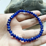 Faceted Deep Gemstone Sapphire Jade Bracelet Natural Stone Bead Student Jewelry