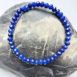 Faceted Deep Gemstone Sapphire Jade Bracelet Natural Stone Bead Student Jewelry