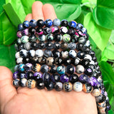 Faceted Dragon Veins Agate Stone Beads 6-10mm