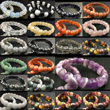 Faceted Egg Stone Stretch Bracelet