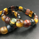 Faceted Egg Stone Stretch Bracelet