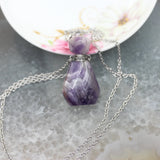 Faceted Fluorite Amethysts Perfume Bottle Pendants Necklace