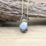 Fluorite Mini Perfume Bottle Necklace Lemon Quartz Citrines