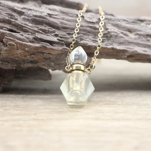 Fluorite Mini Perfume Bottle Necklace Lemon Quartz Citrines