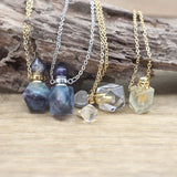 Fluorite Mini Perfume Bottle Necklace Lemon Quartz Citrines