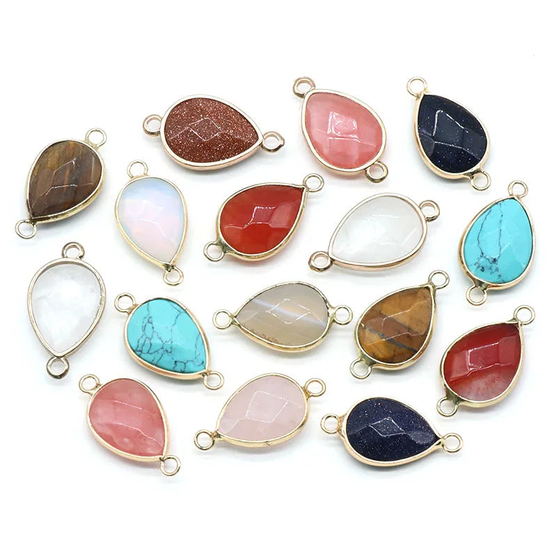 Faceted Gemstone Charms Chakra Reiki Healing Crystal Pendants