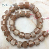Faceted Sunstone Nugget Beads, High Raw Quartz Gems, BG18275