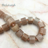 Faceted Sunstone Nugget Beads, High Raw Quartz Gems, BG18275