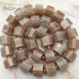 Faceted Sunstone Nugget Beads, High Raw Quartz Gems, BG18275