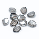 Faceted Glass Unique Beads 16mm Sparkly Grey (GM005-13) 38 beads