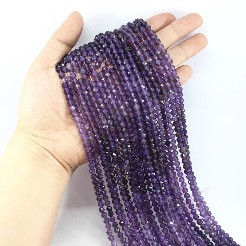 Faceted 2/3/4mm Kyanite Morganite Amethyst Garnet Seed Beads
