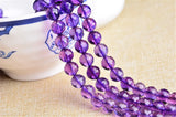 Faceted Amethyst Beads 6mm-10mm Round 128 Facets 13.5 Inch Strand