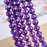 Faceted Amethyst Beads 6mm-10mm Round 128 Facets 13.5 Inch Strand
