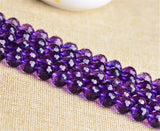 Faceted Amethyst Beads 6mm-10mm Round 128 Facets 13.5 Inch Strand