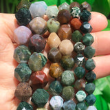 Faceted Agates Stone Beads Loose Spacer Beads DIY Bracelet 15'' 6 8 10mm