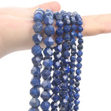 Faceted Lapis Lazuli Natural Stone Beads for Jewelry Making