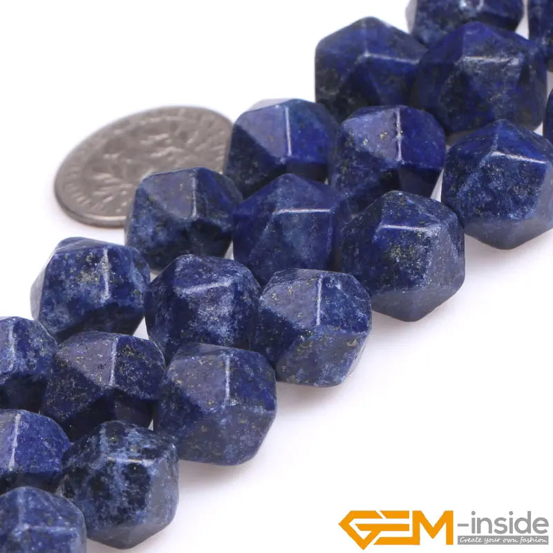 Faceted Lapiz Lazuli Stone Beads for DIY Jewelry Making