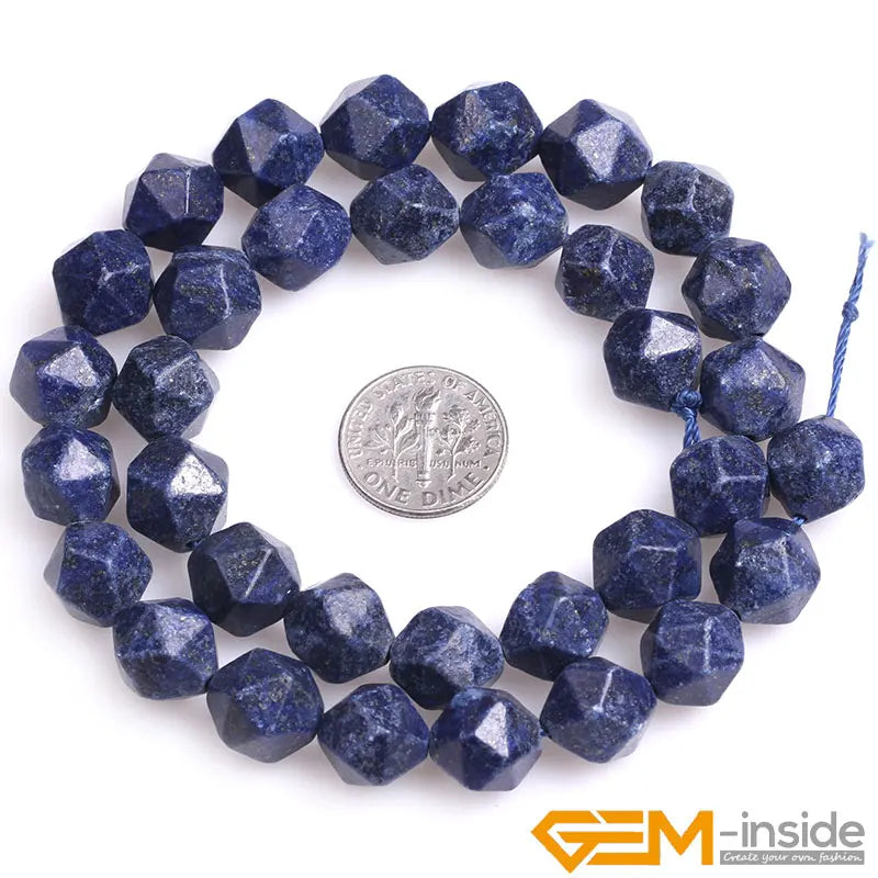 Faceted Lapiz Lazuli Stone Beads for DIY Jewelry Making