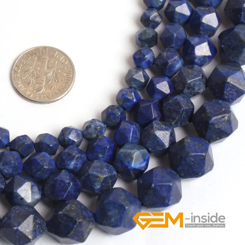 Faceted Lapiz Lazuli Stone Beads for DIY Jewelry Making