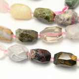 Faceted Mixed Natural Stones Loose Beads Pendants 12-16x20-28mm