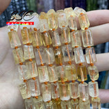Faceted Natural Citrine Quartz Beads Yellow Crystal Loose Spacers