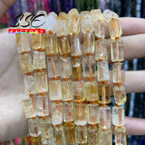 Faceted Natural Citrine Quartz Beads Yellow Crystal Loose Spacers