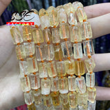 Faceted Natural Citrine Quartz Beads Yellow Crystal Loose Spacers