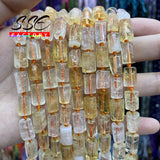 Faceted Natural Citrine Quartz Beads Yellow Crystal Loose Spacers