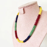 Faceted Emerald Ruby Sapphire 5*8mm Bead Women Necklace Gemstone Varnish
