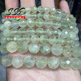 Faceted Prehnites Stone Beads Round Loose Spacer Beads 6 8 10mm