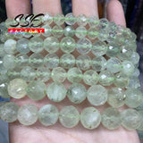 Faceted Prehnites Stone Beads Round Loose Spacer Beads 6 8 10mm