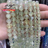 Faceted Prehnites Stone Beads Round Loose Spacer Beads 6 8 10mm