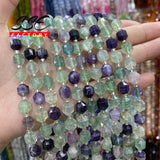 Green Purple Fluorite Stone Beads 8mm 15 Inches