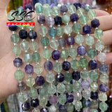 Green Purple Fluorite Stone Beads 8mm 15 Inches