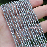 Faceted Natural Hematite Silver Round Loose Beads 2-12mm