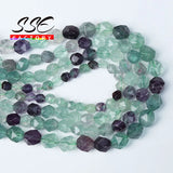 Purple Green Fluorite Beads Round Loose Spacer Stone Beads 6 8 10mm