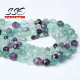 Purple Green Fluorite Beads Round Loose Spacer Stone Beads 6 8 10mm