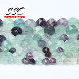 Purple Green Fluorite Beads Round Loose Spacer Stone Beads 6 8 10mm