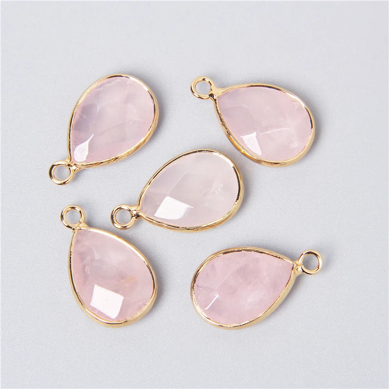 Drop Shape Natural Quartz Pendant for Jewelry Making