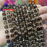 Smoky Quartz Crystal Faceted Stone Beads 8mm 15 inches