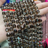 Smoky Quartz Crystal Faceted Stone Beads 8mm 15 inches