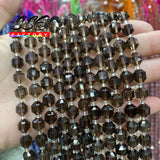 Smoky Quartz Crystal Faceted Stone Beads 8mm 15 inches