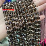 Smoky Quartz Crystal Faceted Stone Beads 8mm 15 inches